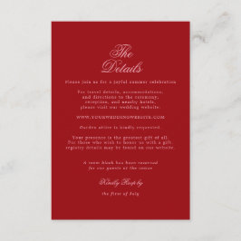 Fettes Rosa-Rot Minimalistisches Skript Hochzeitsd Begleitkarte