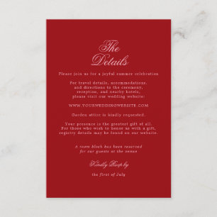 Fettes Rosa-Rot Minimalistisches Skript Hochzeitsd Begleitkarte