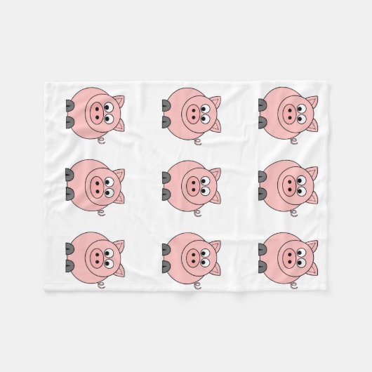 Fettes rosa Schwein Fleecedecke (Vorderseite (Horizontal))
