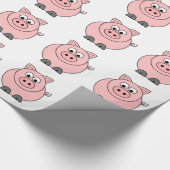 Fettes rosa Schwein Geschenkpapier (Ecke)