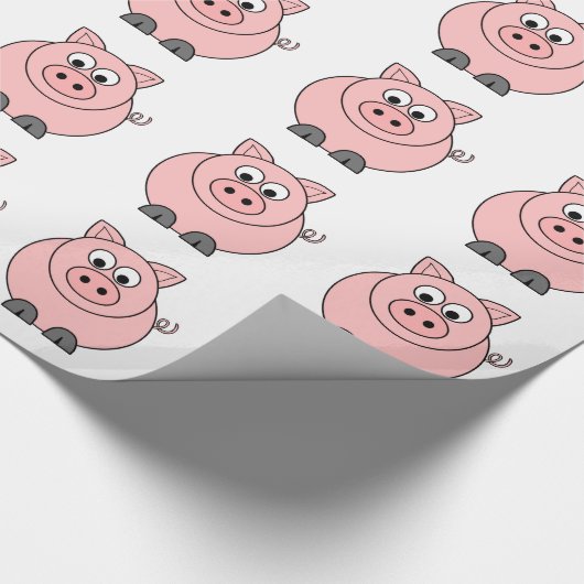 Fettes rosa Schwein Geschenkpapier (Ecke)