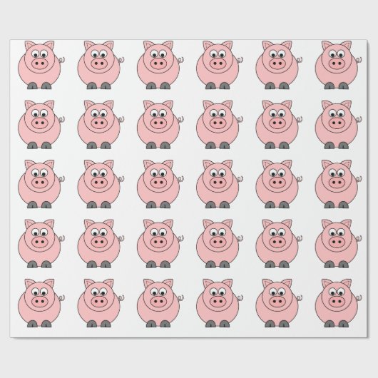 Fettes rosa Schwein Geschenkpapier (Flach)