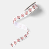 Fettes rosa Schwein Satinband (Rückseite)