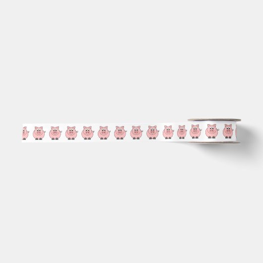 Fettes rosa Schwein Satinband (Vorderseite)