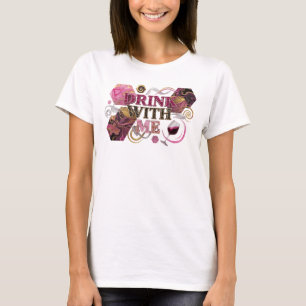 Fettes Rosa TRINK MIT MIR Künstlerisches Motiv T-Shirt