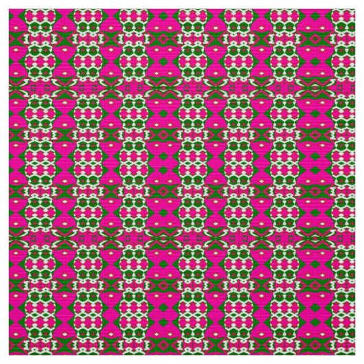 Fettes Rosa- und Grün geometrisches Retro-Muster Stoff (Muster)
