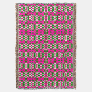 Fettes Rosa und grünes geometrisches Retro-Muster Decke