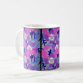 Fettes Rosa- und Lila-Windflower-Muster Retro Kaffeetasse (Vorderseite Links)