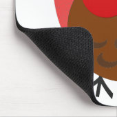 Fettes Rot und Brown-Eulen-vektorkunst Mousepad (Ecke)