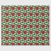 Fettes rotes florales nahtloses Muster Geschenkpapier (Flach)