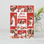 Fettes rotes Frohe Weihnachten Foto Collage 2025 (Stehend Vorderseite)