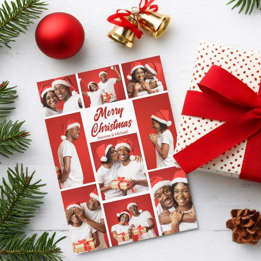 Fettes rotes Frohe Weihnachten Foto Collage 2025