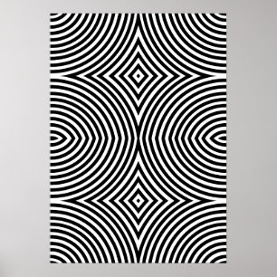 Fettes Schwarz-Weiß-Geometrisches-Abstraktes Plaka Poster