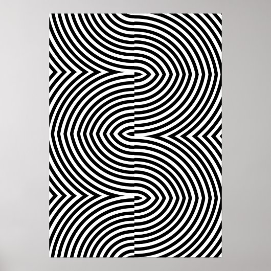 Fettes Schwarz-Weiß-Geometrisches-Abstraktes-Poste Poster (Vorne)