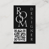 Fettes Schwarz-Weiß-Minimalistisches QR-Code Visitenkarte (Vorderseite)