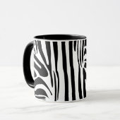 Fettes Schwarz-Weiß-Zebramuster Tasse (Vorderseite Links)