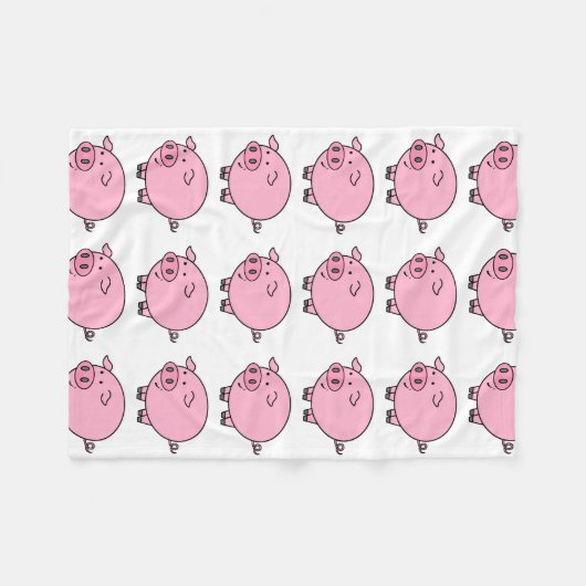 Fettes Schwein Fleecedecke (Vorderseite (Horizontal))