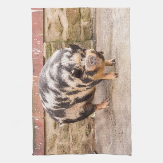 Fettes Schwein Geschirrtuch (Vertikal)