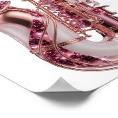 Fettes Silber PINK SAXOPHONE Maßdesign Poster (Ecke)