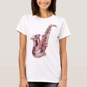 Fettes Silber PINK SAXOPHONE Maßdesign T-Shirt