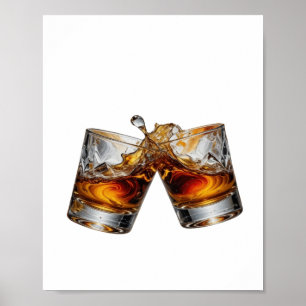 Fettes Silber WHISKY SPLASH Poster