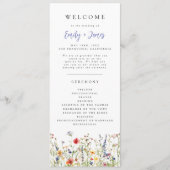 Fettes Sommerblumen-Hochzeitsprogramm Programm (Vorderseite)