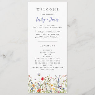 Fettes Sommerblumen-Hochzeitsprogramm Programm
