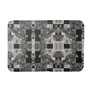 Fettes tropisches monochromes Blumenmuster Badematte