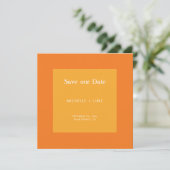 Fettfarbblock Abstrakt orange-gelbe Hochzeit Save The Date (Stehend Vorderseite)