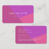 Fettfarbblock - Rosa und Lila, kein Logo Visitenkarte (Vorne/Hinten)