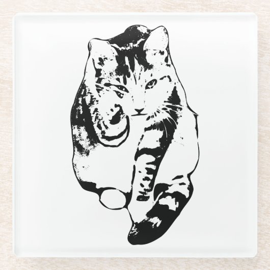 Fettfarben Cat Untersetzer Set (Vorderseite)