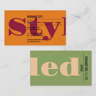 Fettfarben, großartige Typografie Visitenkarte
