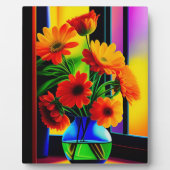 Fettfarben Künstlerisches Floral Bouquet Tabletop Fotoplatte (Vorderseite)