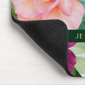 Fettfarben Lila rosa Rosen Monogramm Mousepad (Ecke)