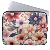 Fettfarbene Blume und Blätter - Muster pink Laptopschutzhülle (Vorderseite)