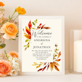 Fettfarbene Herbstblüte Cream Wedding Poster
