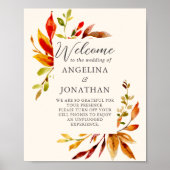 Fettfarbene Herbstblüte Cream Wedding Poster (Vorne)