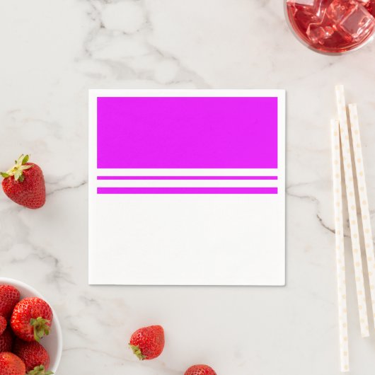 Fettfarbene, rosa, weiße Farbblockstreifen Serviette (Beispiel)