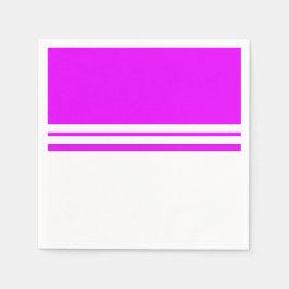 Fettfarbene, rosa, weiße Farbblockstreifen Serviette