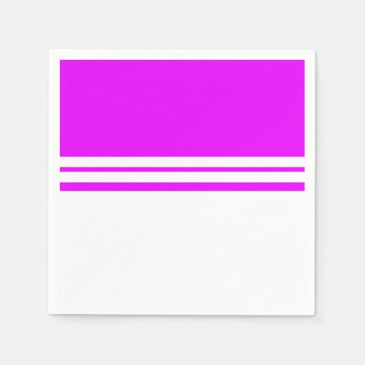 Fettfarbene, rosa, weiße Farbblockstreifen Serviette (Vorderseite)