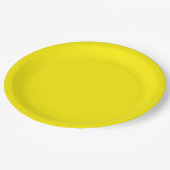 Fettfarbene und hellgelbe Papierplatte Pappteller (Schrägansicht)