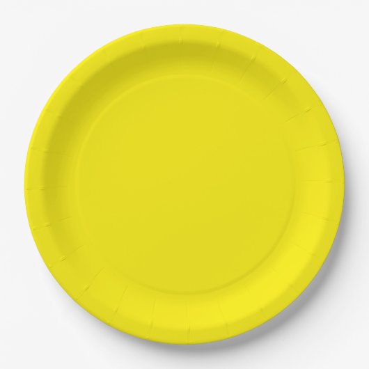 Fettfarbene und hellgelbe Papierplatte Pappteller (Vorderseite)