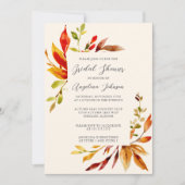 Fettfarbener Herbst lässt Creme-Brautparty Einladung (Vorderseite)