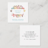 Fettfarbener Macaron Baker Konditorei Koch Quadratische Visitenkarte (Vorne/Hinten)