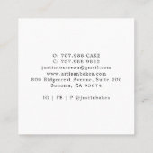 Fettfarbener Macaron Baker Konditorei Koch Quadratische Visitenkarte (Rückseite)