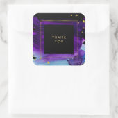 Fettfarbener Splash mit Imitaten Gold Look Akzente Quadratischer Aufkleber (Tasche)