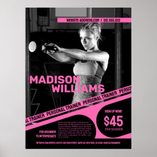 Fettfarbenes Personal Trainer Foto Poster