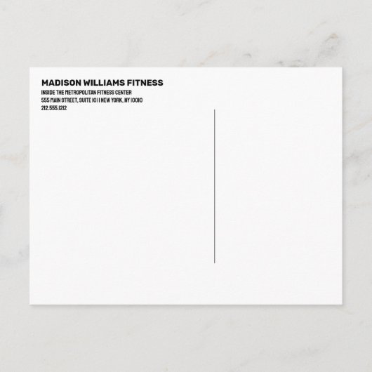 Fettfarbenes Personal Trainer Foto Postkarte (Rückseite)