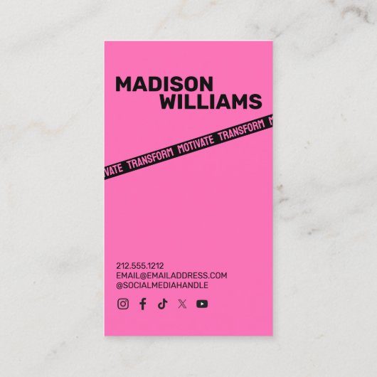 Fettfarbenes Personal Trainer Foto Visitenkarte (Rückseite)