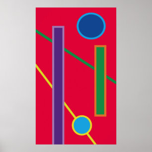 Fettfarbgeometrische Druck auf Archivpapier Poster